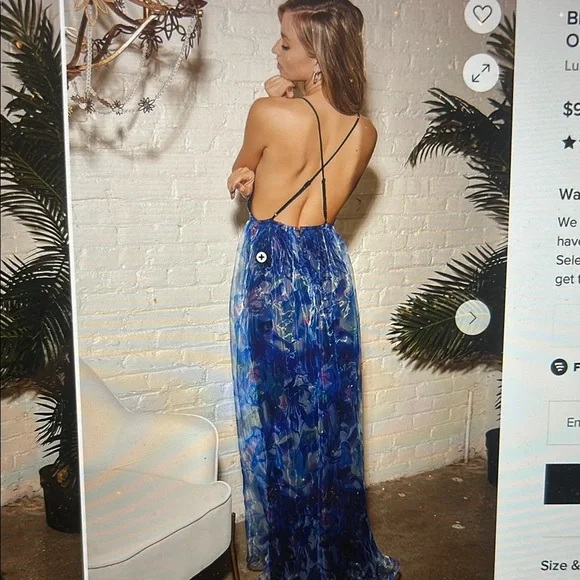 Lulu's Blue Floral Maxi Dress - Picture 4 of 5
